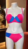Pop Pink Colorblock Lingerie Set