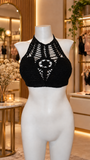 Midnight Crochet Halter Top