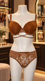 Caramel Wild Lace Lingerie Set