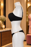 Noir Luxe Chain Lingerie Set