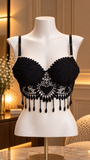 Noir Charm Lace Longline Bra