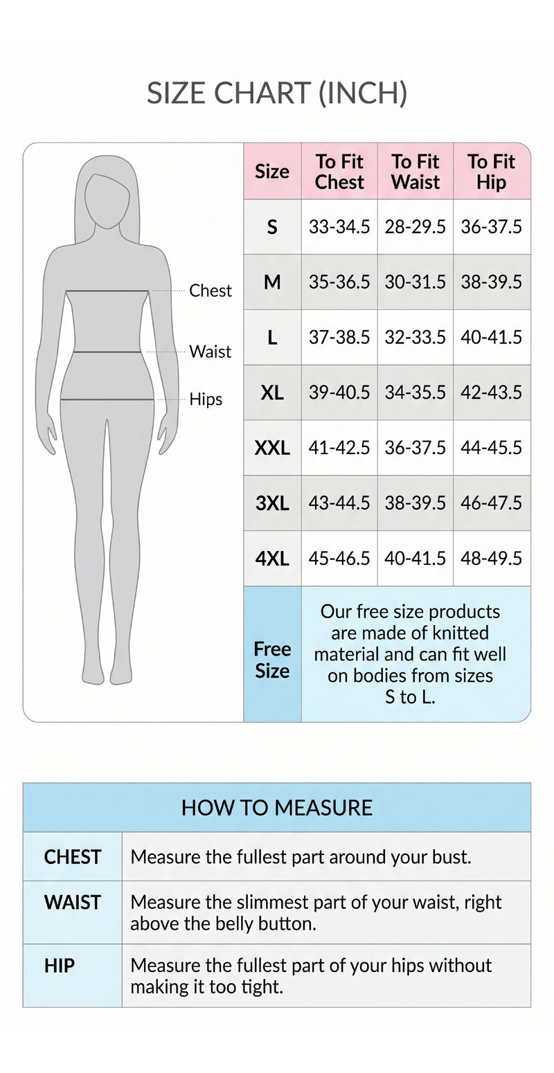 Active Wear Size Chart