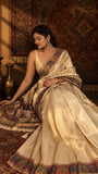 Champagne Gold Silk Blend Saree "Mother's Fav"