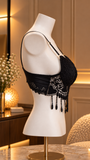 Noir Charm Lace Longline Bra