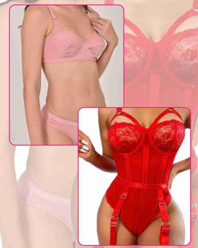 Petal Lace Set (Non Padded/Brown) & Crave Me (Leopard Print) Combo