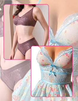 Grace Set (Non Padded/Blue)– Blush Bloom(Silver)